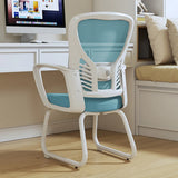 White Lumbar Support Steel Frame Ergonomic Mesh Office Chair Image - 21