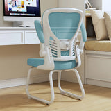 White Lumbar Support Steel Frame Ergonomic Mesh Office Chair Image - 26