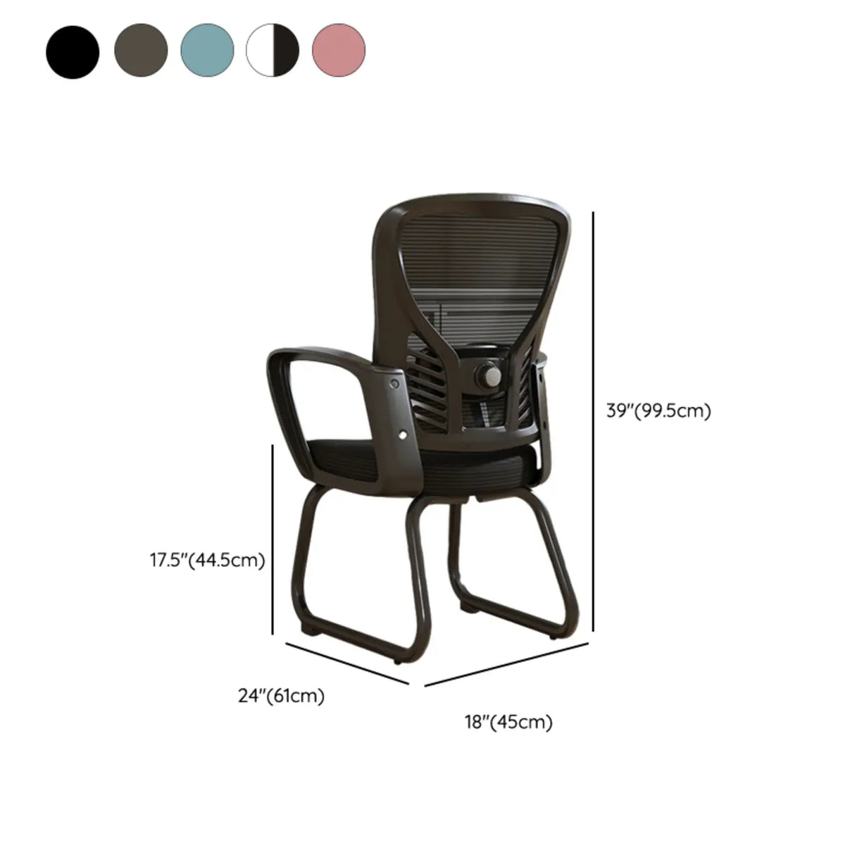 White Lumbar Support Steel Frame Ergonomic Mesh Office Chair Image - 29