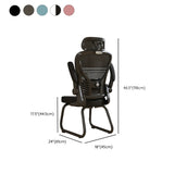 White Lumbar Support Steel Frame Ergonomic Mesh Office Chair Image - 30