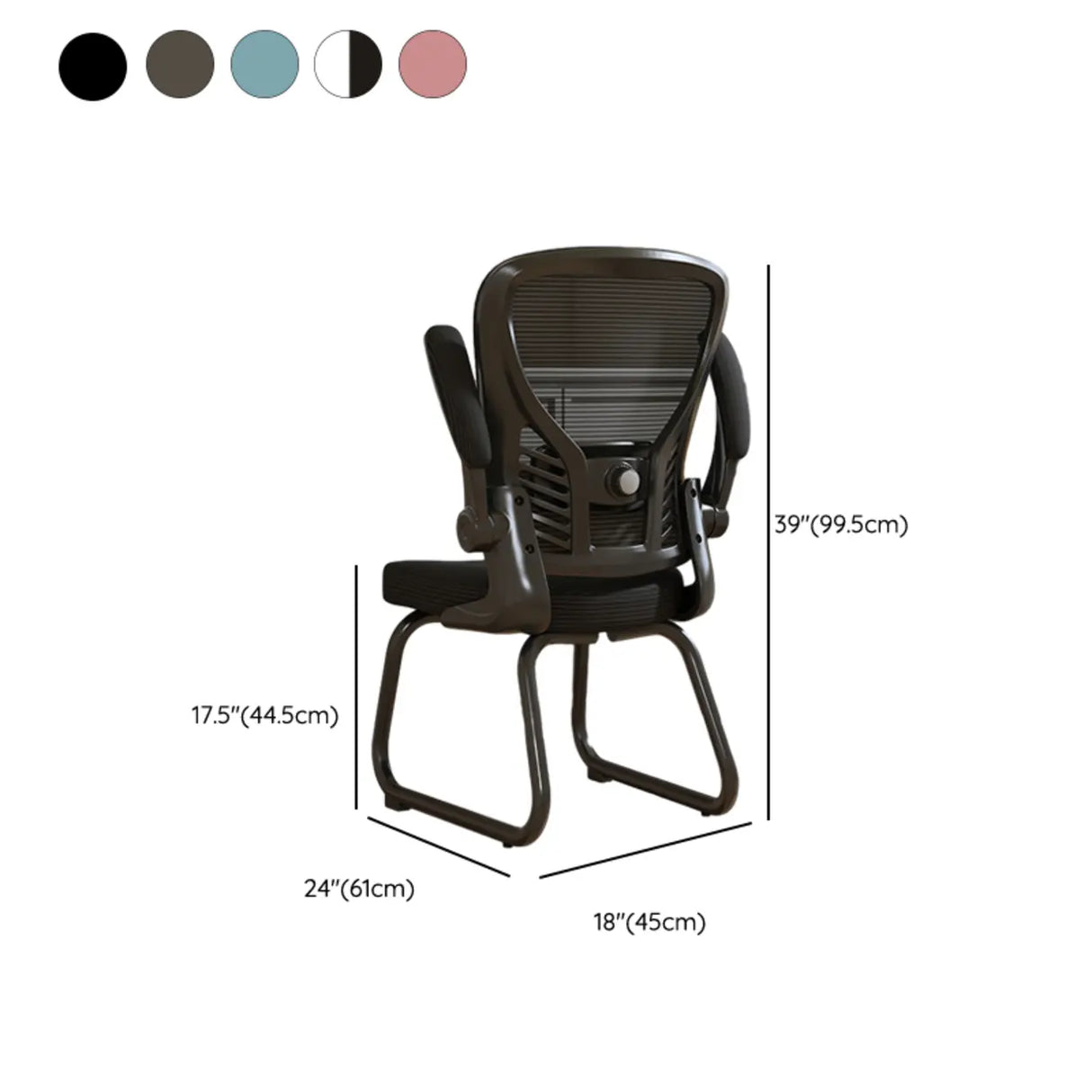 White Lumbar Support Steel Frame Ergonomic Mesh Office Chair Image - 31