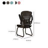 White Lumbar Support Steel Frame Ergonomic Mesh Office Chair Image - 31