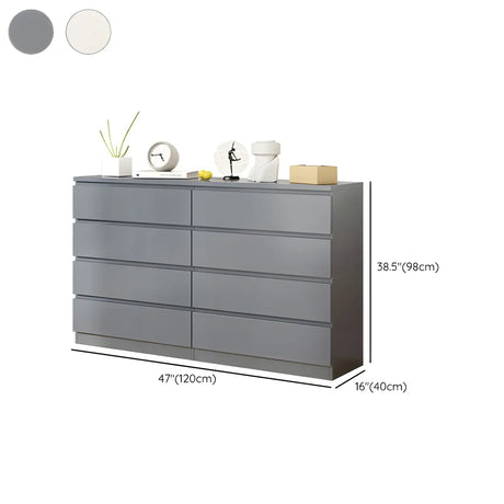 White Manufactured Wood Dresser with Multiple Drawers Image - 35