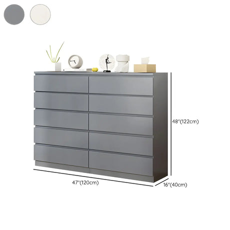 White Manufactured Wood Dresser with Multiple Drawers Image - 36