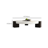 White Marble Round Coffee Table with Wood Three Legs Image - 11