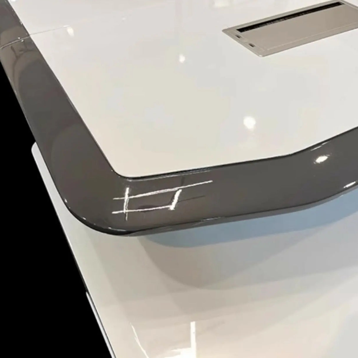 White Marble Storage Drawers L-Shape Executive Desk Image - 8