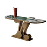 White Marble Top Irregular Metal Abstract Console Table Image - 9