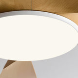 White Metal ABS Blade Living Room Ceiling Fan Light Image - 12