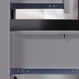 White Metal Computer Desk with Cabinets and Storage Image - 6