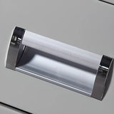 White Metal Computer Desk with Cabinets and Storage Image - 7