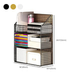 White Metal Storage Mesh Book Cart with Wheels Image - 24