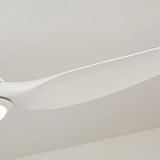 White Minimalist Ceiling Fan with LED Light Fixture Image - 11