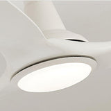 White Minimalist Ceiling Fan with LED Light Fixture Image - 12