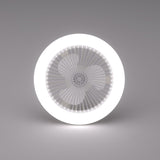 White Minimalist Contemporary Round Ceiling Fan Light Image - 10