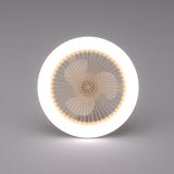 White Minimalist Contemporary Round Ceiling Fan Light Image - 11