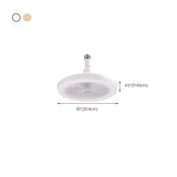 White Minimalist Contemporary Round Ceiling Fan Light #size