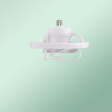 White Minimalist Contemporary Round Ceiling Fan Light Image - 3