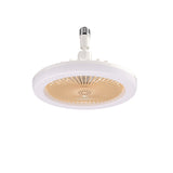 White Minimalist Contemporary Round Ceiling Fan Light Image - 5