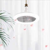 White Minimalist Contemporary Round Ceiling Fan Light Image - 6