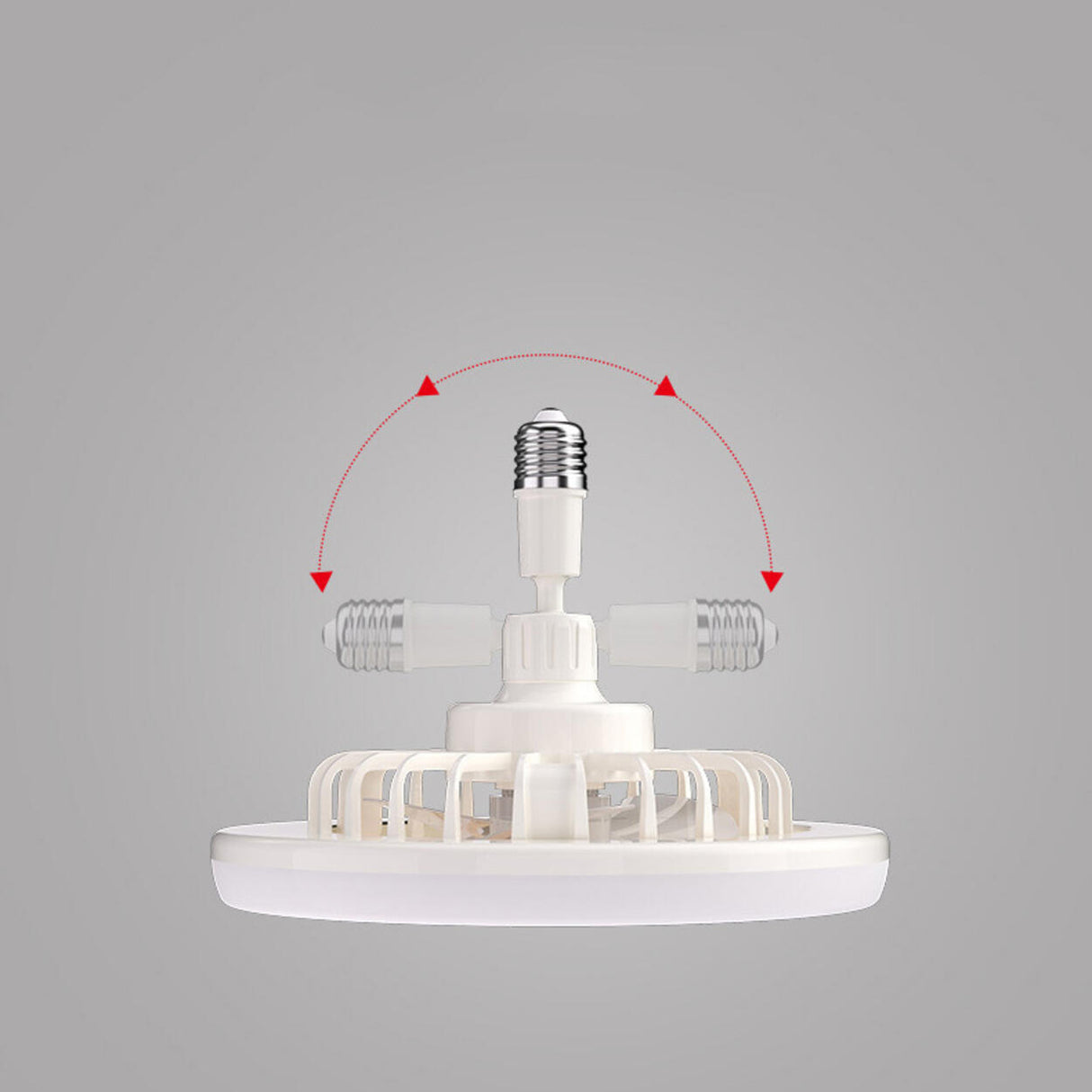 White Minimalist Contemporary Round Ceiling Fan Light Image - 9