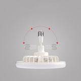 White Minimalist Contemporary Round Ceiling Fan Light Image - 9