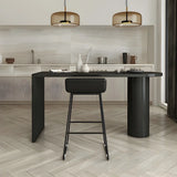 White Minimalist Oval Counter Height Bar Table Image - 2