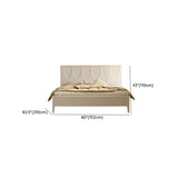 White Minimalist Pine Wood Headboard Storage Included Bed #size