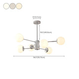 White Modern Chandeliers Tiered Branch Glass Globe Bedroom #size