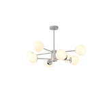 White Modern Chandeliers Tiered Branch Glass Globe Bedroom Image - 3