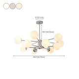 White Modern Chandeliers Tiered Branch Glass Globe Bedroom Image - 30