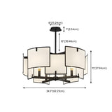 White Modern Geometric Square Chandelier  #size