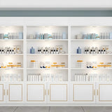 White Modern Rectangle Wood Open Display Large Cabinet Image - 8