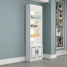 White Modern Rectangle Wood Open Display Large Cabinet Image - 9