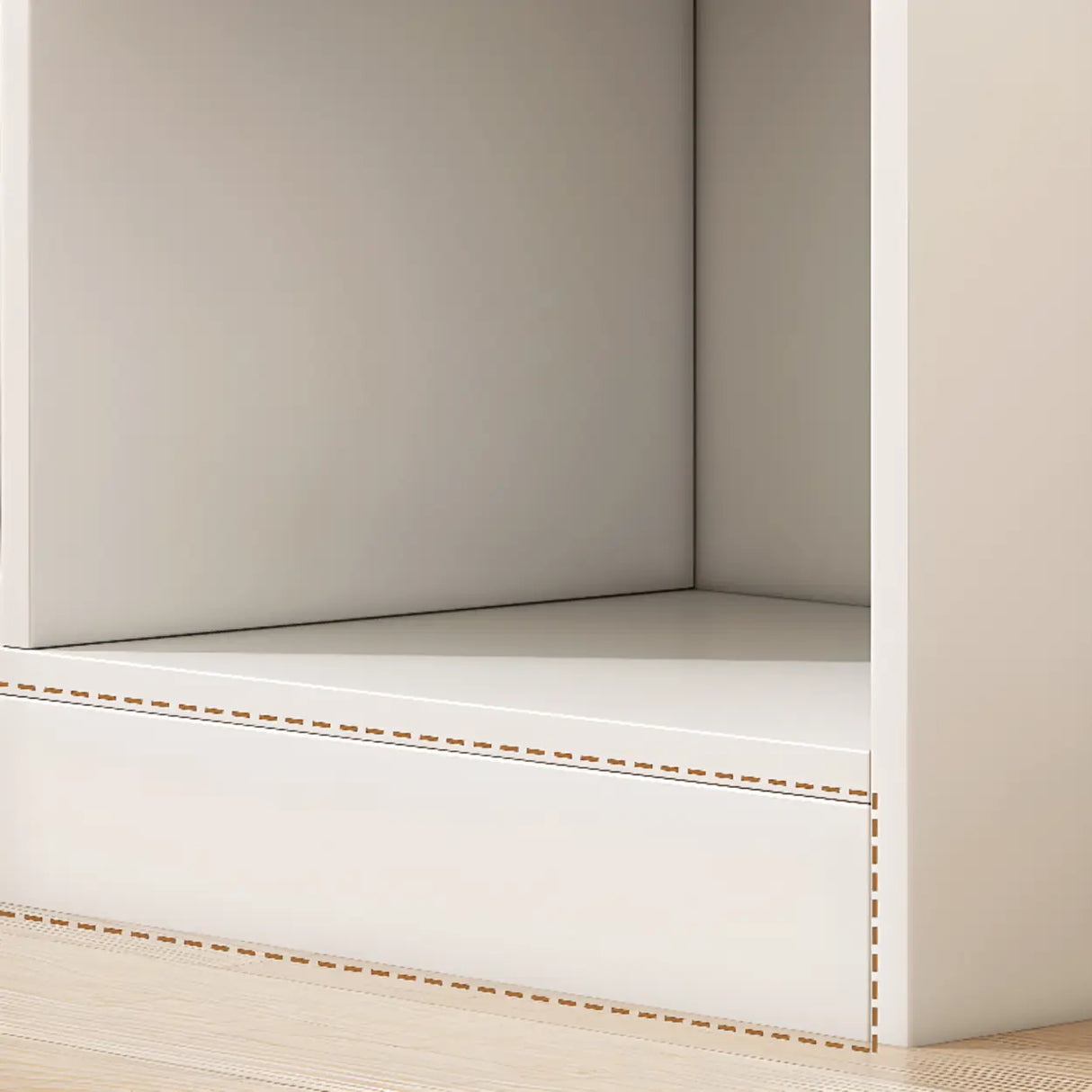 White Modish Vertical Wood Rectangular Storage Bookcase Image - 10