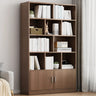 White Modish Vertical Wood Rectangular Storage Bookcase Image - 20