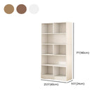 White Modish Vertical Wood Rectangular Storage Bookcase #size