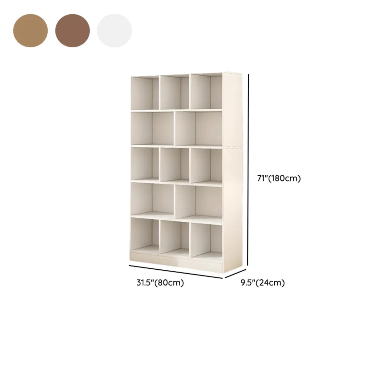 White Modish Vertical Wood Rectangular Storage Bookcase Image - 26