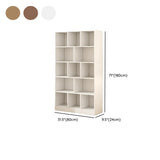 White Modish Vertical Wood Rectangular Storage Bookcase Image - 26