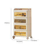 White Movable Kids Nightstand with Drawers and Casters Image - 30