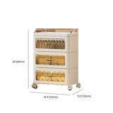 White Movable Kids Nightstand with Drawers and Casters Image - 33