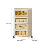 White Movable Kids Nightstand with Drawers and Casters Image - 36