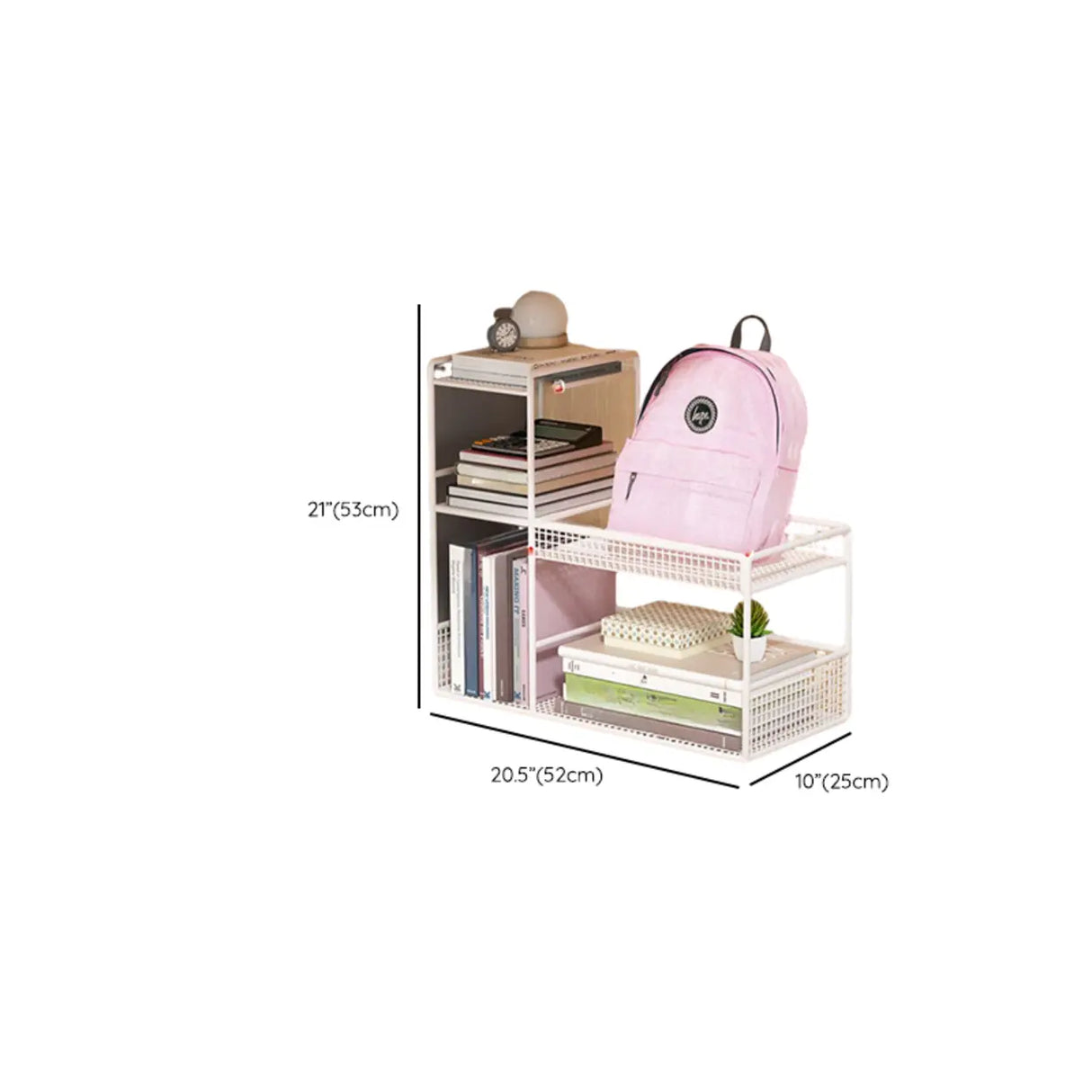 White Movable Metal Frame Utility Cart with Shelves Image - 21