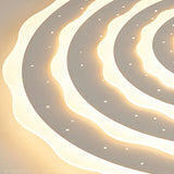 White Multi-Layer Circle LED Flush Mount Ceiling Light Image - 10