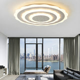 White Multi-Layer Circle LED Flush Mount Ceiling Light Image - 14