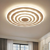 White Multi-Layer Circle LED Flush Mount Ceiling Light Image - 3