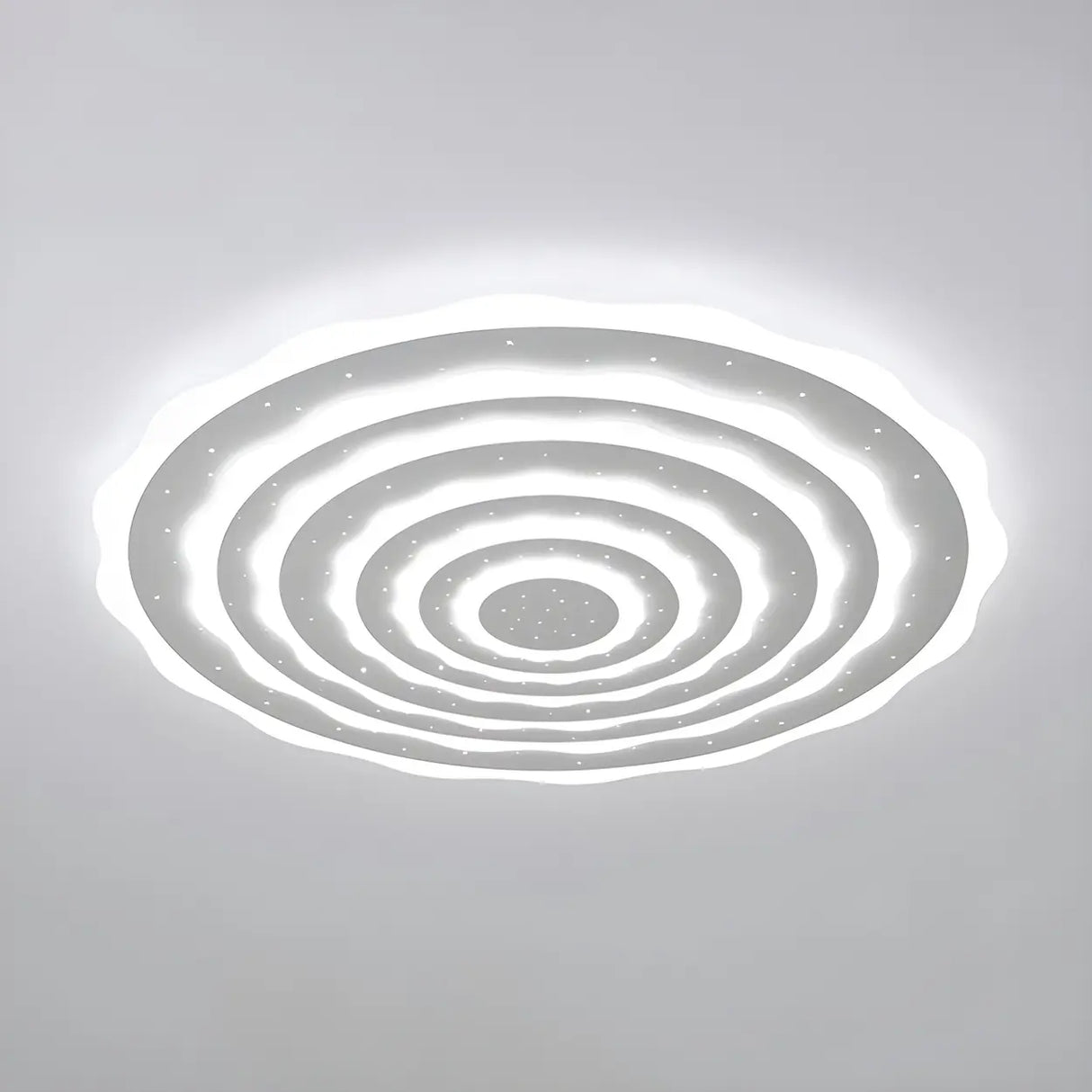 White Multi-Layer Circle LED Flush Mount Ceiling Light Image - 4