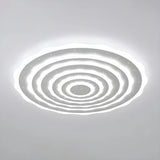 White Multi-Layer Circle LED Flush Mount Ceiling Light Image - 4