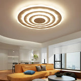 White Multi-Layer Circle LED Flush Mount Ceiling Light Image - 5