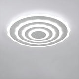 White Multi-Layer Circle LED Flush Mount Ceiling Light Image - 8