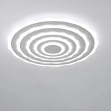 White Multi-Layer Circle LED Flush Mount Ceiling Light Image - 9